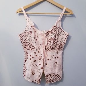 Free People Light Pink Foral Linen Tank 2